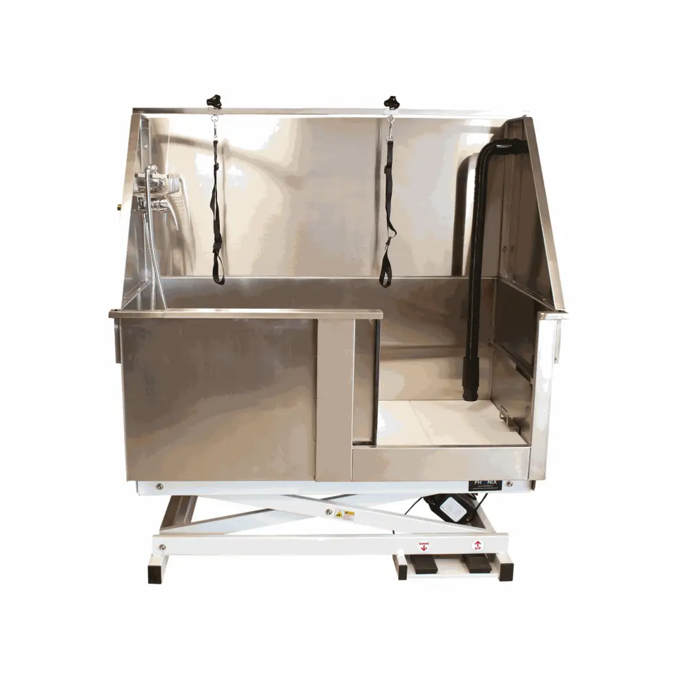 Baignoire Inox à châssis électrique : porte droite