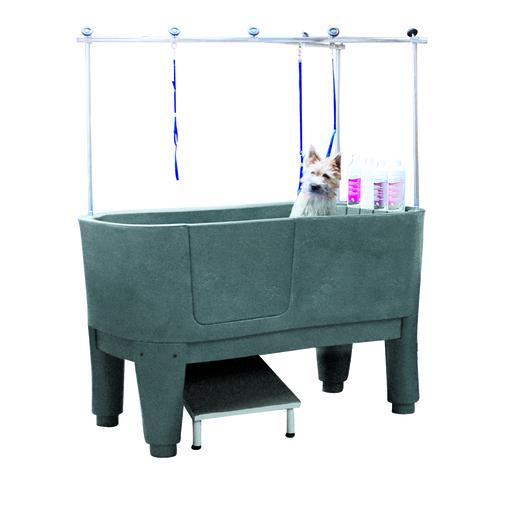 Baignoire de toilettage grise Polyéthylène sur pieds