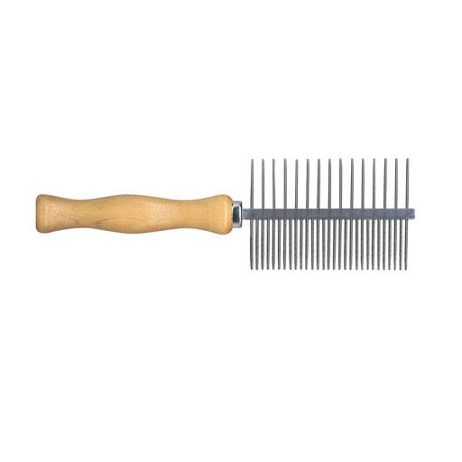 Peigne double à  manche en bois IdealDog