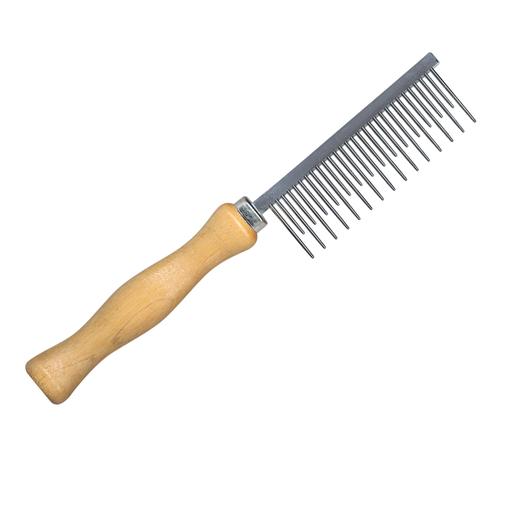 Peigne dents alternées à manche en bois IdealDog