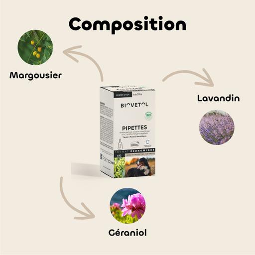 Lot de 12 pipettes insectifuges BIO : grand chien