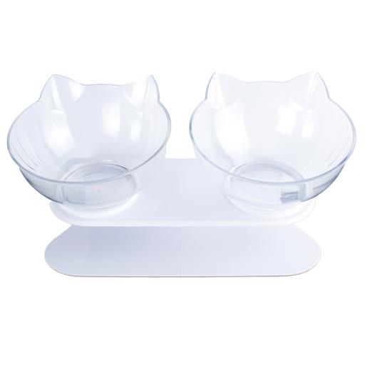 Double gamelle pour chat antidérapante