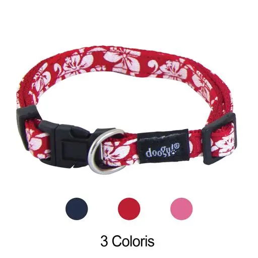 Collier chien Tahiti rouge Taille : T2