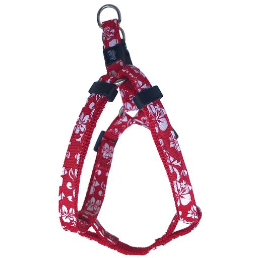 Harnais chien Tahiti nylon rouge Taille : S