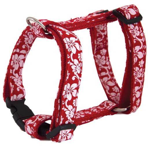 Harnais chien Tahiti nylon rouge Taille : M