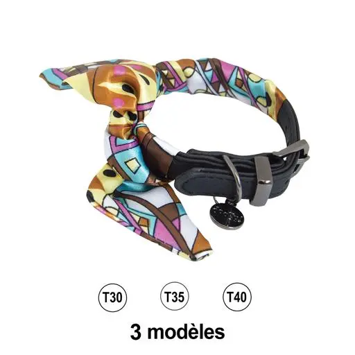 Collier chien Doogy Noir Foulard Taille : T35