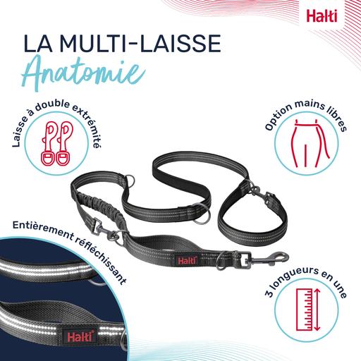 Laisse multi-position Anatomy : Gris - Taille S