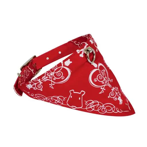 Collier chien tissu rouge Doogy Gamme Plage Taille : T3