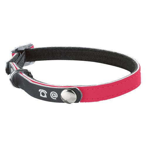 Collier chat porte adresse rose