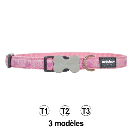 Collier chien rose breezy Red Dingo Fantaisie Taille : T1