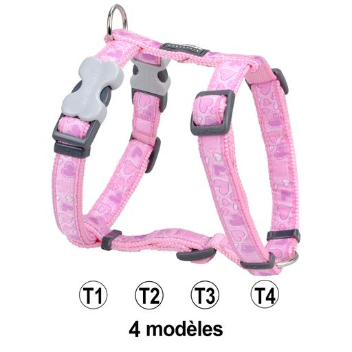 Harnais chien rose Breezy Red Dingo Fantaisie Taille : T1