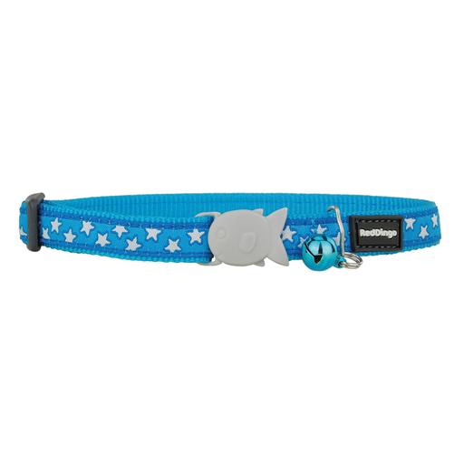 Collier Red Dingo Chats Fantaisie Bleu étoiles blanches
