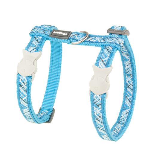 Harnais et laisse Red Dingo Chats Flanno turquoise
