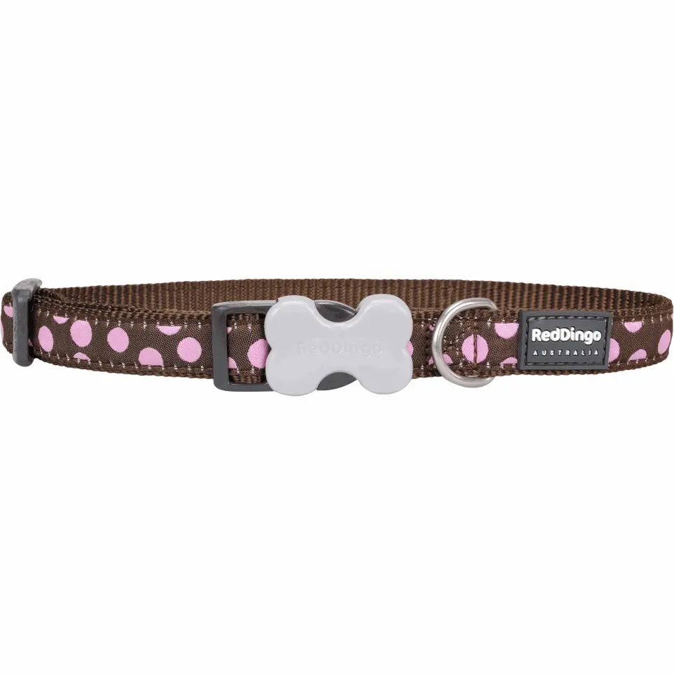 Harnais chien Red Dingo Fantaisie marron à pois roses Taille : T1