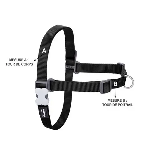 Harnais anti-traction Noir Taille : M