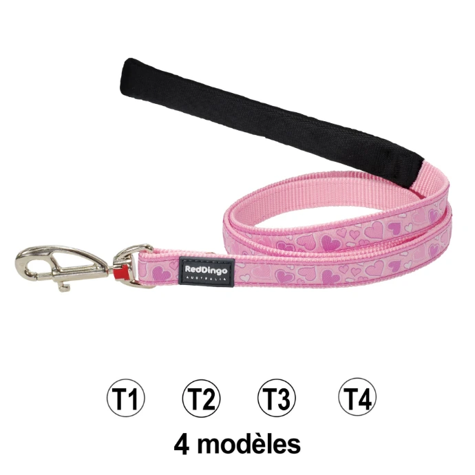 Laisse confort rose breezy Red Dingo Fantaisie Taille : T2