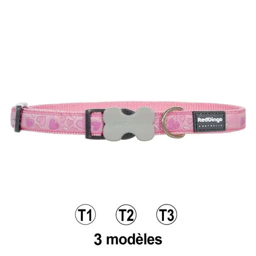 Collier chien rose breezy Red Dingo Fantaisie Taille : T2