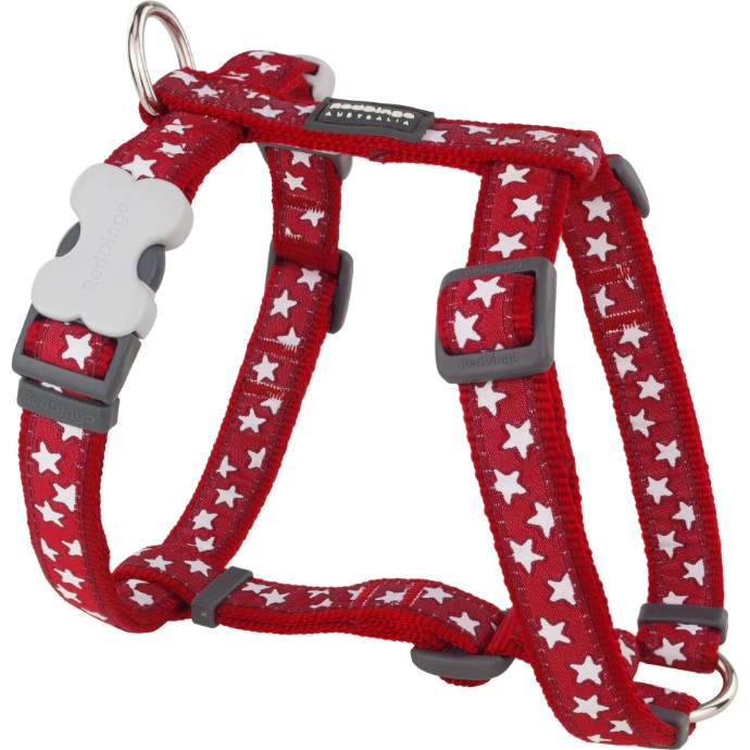 Harnais chien Red Dingo Fantaisie rouge motifs étoiles Taille : T2