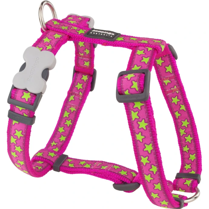 Harnais chien Red Dingo Fantaisie rose motifs étoiles Taille : T3