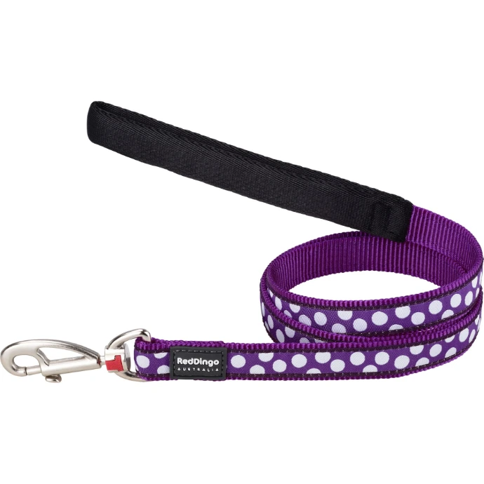 Laisse confort Red Dingo Fantaisie violet pois blancs Taille : T2