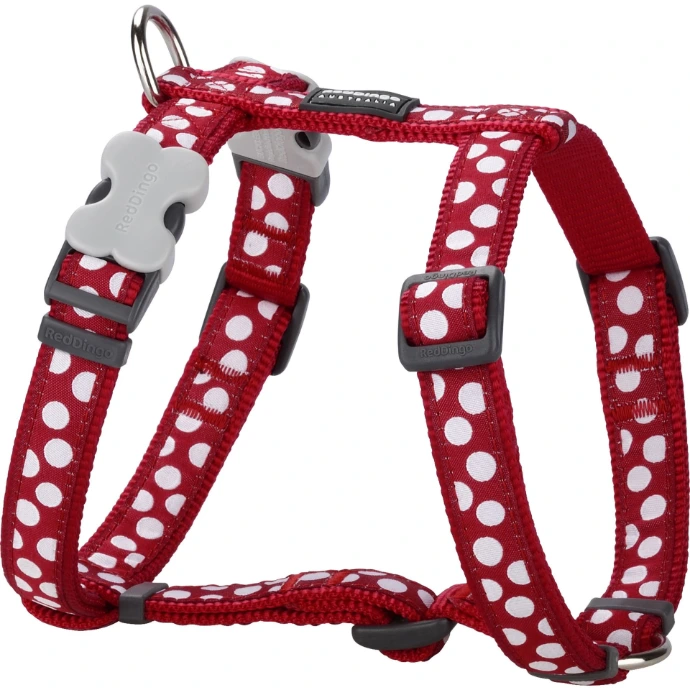 Harnais chien Red Dingo Fantaisie rouge à pois blancs Taille : T3