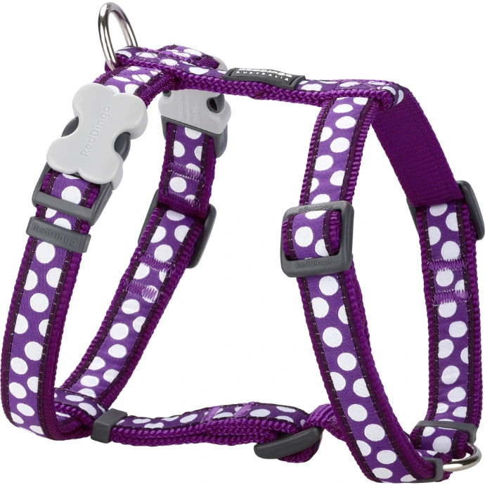Harnais chien Red Dingo Fantaisie violet pois blanc Taille : T3