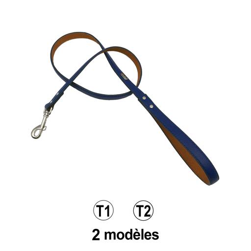 Laisse Cuir Indigo Bleu Taille : 1.20m x 15mm