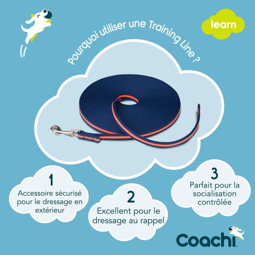 Longe Coachi bleue marine et corail : 10 m