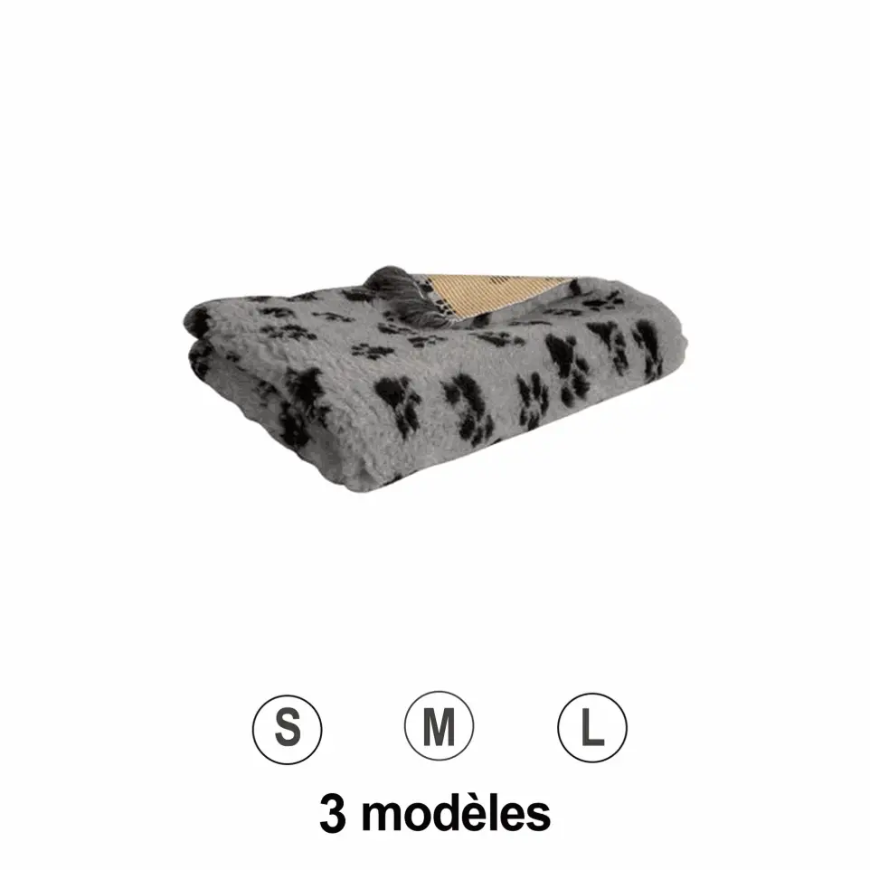 Tapis Vet gris motif pattes L