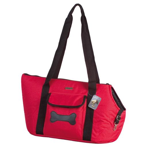 Sac de transport pour chien Doogy à motif "os" rouge