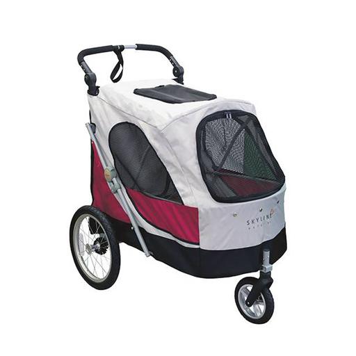 Poussette Chien Aventura XL : Gris et rouge