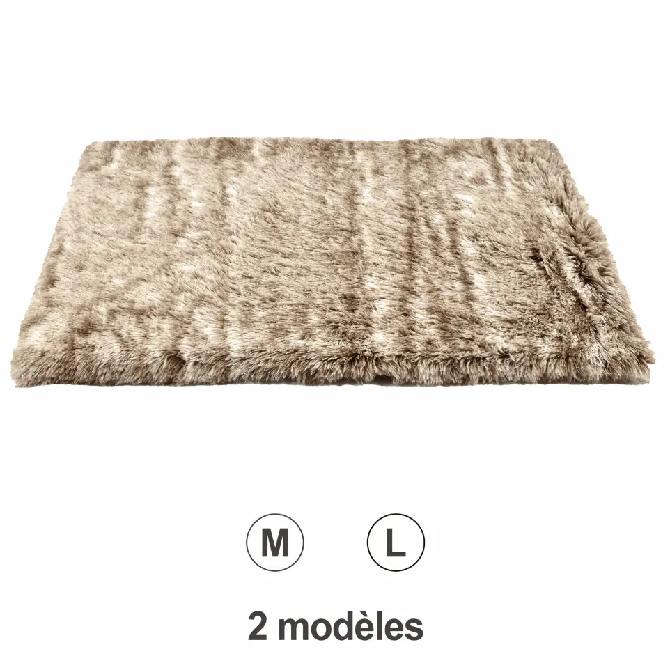 Tapis poilu Beige : Taille M