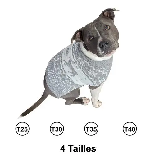 Pull Gris Jacquard : T35