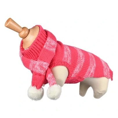 Pull Echarpe fantaisie pour chien 2 en 1 Rose Taille : T35