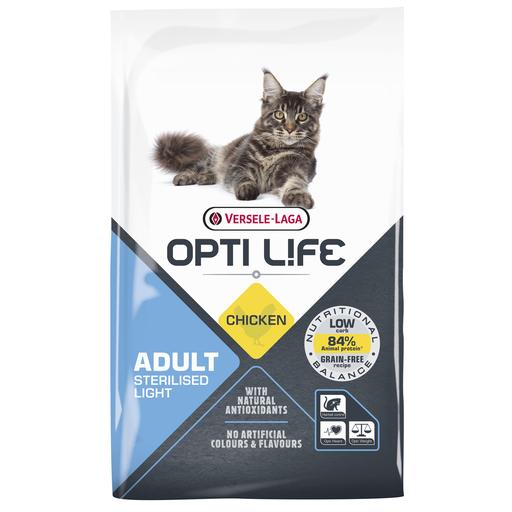 Croquettes Opti Life Chat Adulte Light poulet : 7.5 kg