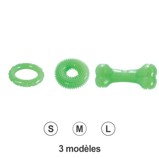Jouet phosphorescent TPR : os 17.5 cm