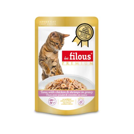 Sachet fraicheur thon avec poulet et crevettes en sauce : 80 g - 24 pièces